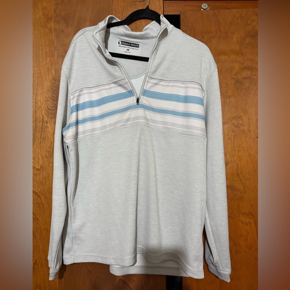 Men’s Pebble Beach stripe quarter zip. Size L - Picture 2 of 6